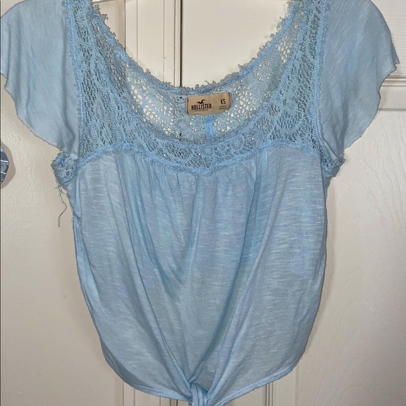 Hollister Tops - Light Blue Hollister Top with Lace Back